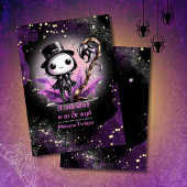 Goth Baby Shower Skelet Kraai Maneschijn Kaart