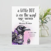 Goth babymeisje bezorgd door Kraai Boo onderweg Kaart (Staand voorkant)