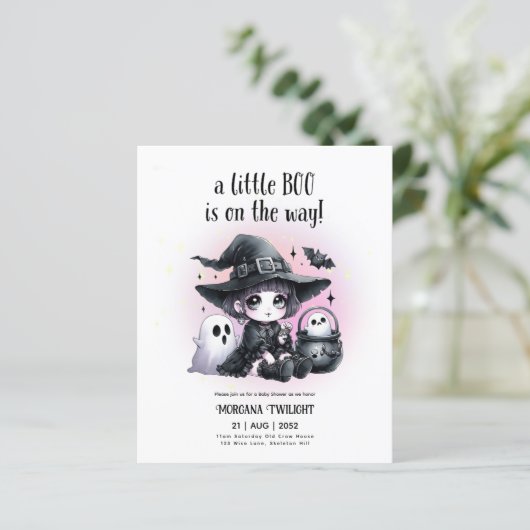 Goth babymeisje heks Little Boo op komst (Staand voorkant)