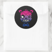 Goth Biseksuele Pride Vlag Gekleurde Beer Ronde Sticker (Tas)