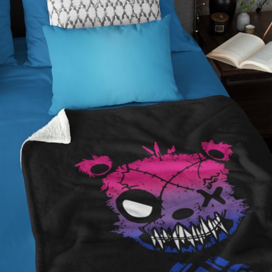 Goth Biseksuele Pride Vlag Gekleurde Beer Sherpa Deken