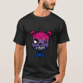 Goth Biseksuele Pride Vlag Gekleurde Beer T-shirt (Voorkant)