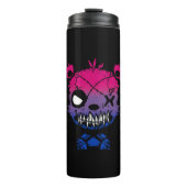Goth Biseksuele Pride Vlag Gekleurde Beer Thermosbeker (Voorkant)