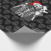 goth black christmas skull coffee skeleton red cadeaupapier (Hoek)