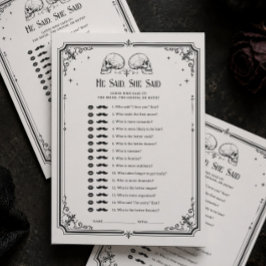 Goth Bruiloft Feest Hij Zei Zij Zei Spelkaart Kaart