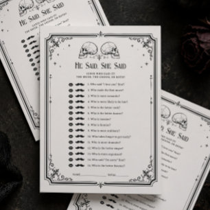 Goth Bruiloft Feest Hij Zei Zij Zei Spelkaart Kaart