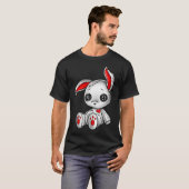 Goth Bunny Cute Gothic White Bunny Red Heart T-shirt (Voorkant volledig)