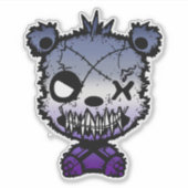 Goth Butch Lesbische Pride Vlag Gekleurde Beer Sticker (Voorkant)