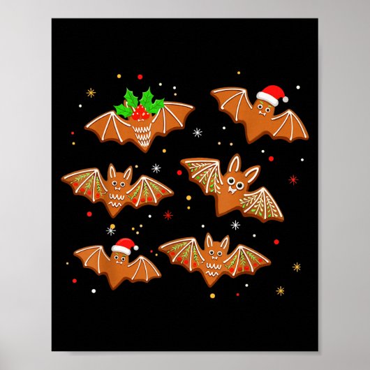 Goth Christmas Shirt For Kids, Soky Cute Bat Ginge Poster (Voorkant)