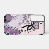 Goth Coquette Cat Phone Case – Pink & Black  Samsung Galaxy Hoesje (Achterkant horizontaal)