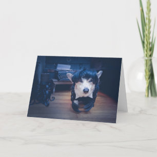 Goth Corgi lege kerstkaart Feestdagen Kaart