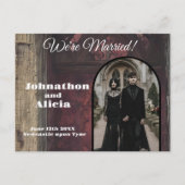 Goth Donkere Sombere Huwelijk Trouwen Aankondigingskaart (Voorkant)