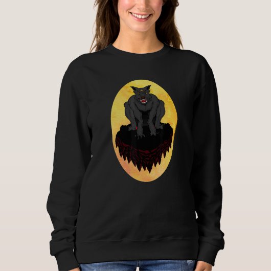Goth Duivel Duivel Esthetische Kleding Zachte Grun Trui (Voorkant)