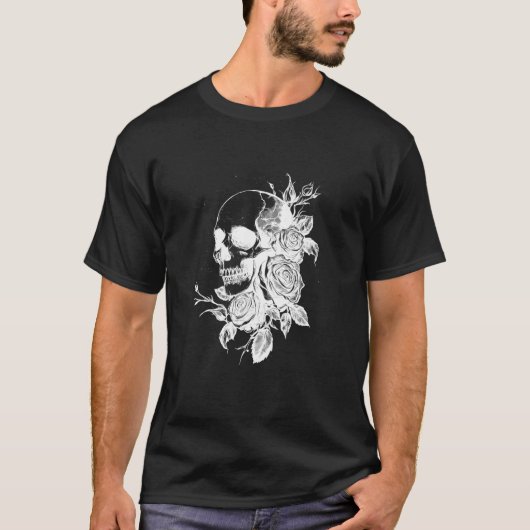 Goth esthetische roos alternatieve bloem t-shirt (Voorkant)
