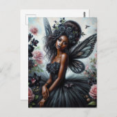 Goth Fairy With Dark Skin Briefkaart (Voorkant / Achterkant)