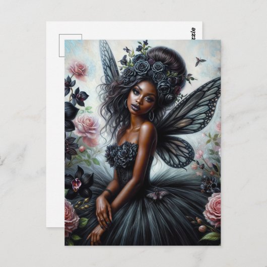 Goth Fairy With Dark Skin Briefkaart (Voorkant / Achterkant)