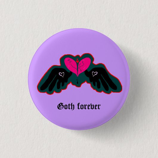Goth Forever Mini Knop Ronde Button 3,2 Cm (Voorkant)