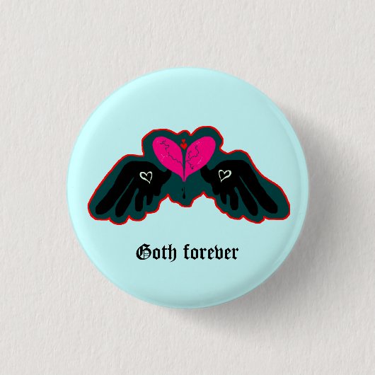 Goth Forever Mini Knop Ronde Button 3,2 Cm (Voorkant)