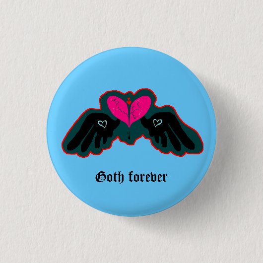 Goth Forever Mini Knop Ronde Button 3,2 Cm (Voorkant)