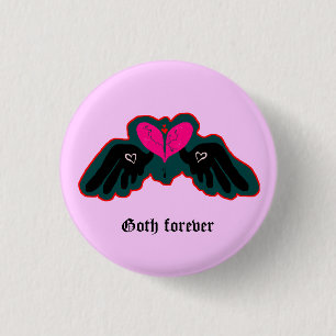 Goth Forever Mini Knop Ronde Button 3,2 Cm