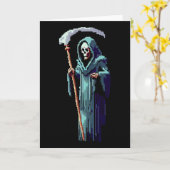 Goth Gamer 8 Bit Pixel Art Videospel Grim Reaper  Kaart (Gele Bloem)