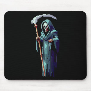 Goth-gamer 8-bits pixelart videogame Grim Reaper  Muismat