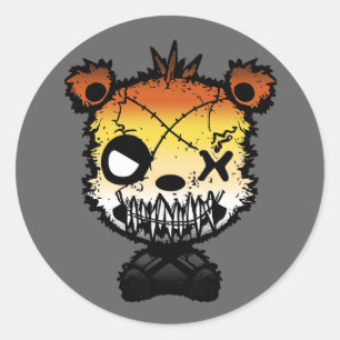 Goth Gay Bear Pride Vlag Gekleurde Beer Ronde Sticker