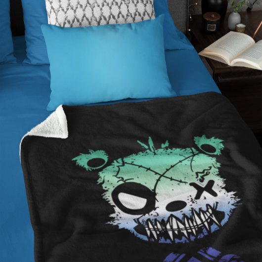 Goth Gay MLM Pride Vlag Gekleurde Beer Sherpa Deken