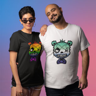 Goth Gay MLM Pride Vlag Gekleurde Beer T-shirt
