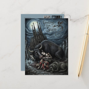 Goth geïnspireerde groeten uit Spanje ansichtkaart Briefkaart