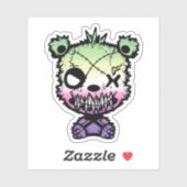 Goth Genderfae Pride Vlag Gekleurde Beer Sticker (Vel)