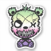 Goth Genderfae Pride Vlag Gekleurde Beer Sticker (Voorkant)