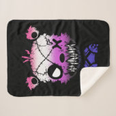Goth Genderfluid Pride Vlag Gekleurde Beer Sherpa Deken (Voorkant (horizontaal))