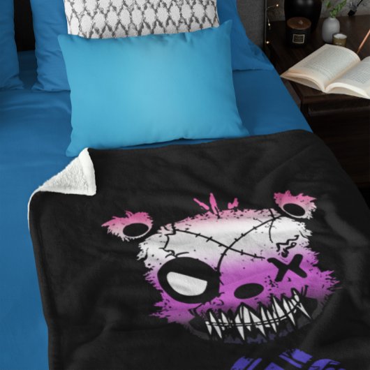 Goth Genderfluid Pride Vlag Gekleurde Beer Sherpa Deken