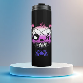 Goth Genderfluid Pride Vlag Gekleurde Beer Thermosbeker
