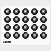 Goth Genderqueer Pride Vlag Gekleurde Beer Ronde Sticker (Vel)