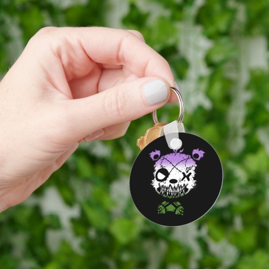 Goth Genderqueer Pride Vlag Gekleurde Beer Sleutelhanger (Hand)
