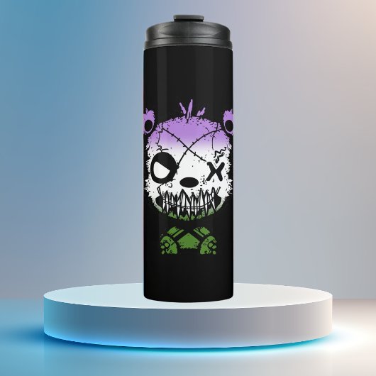 Goth Genderqueer Pride Vlag Gekleurde Beer Thermosbeker