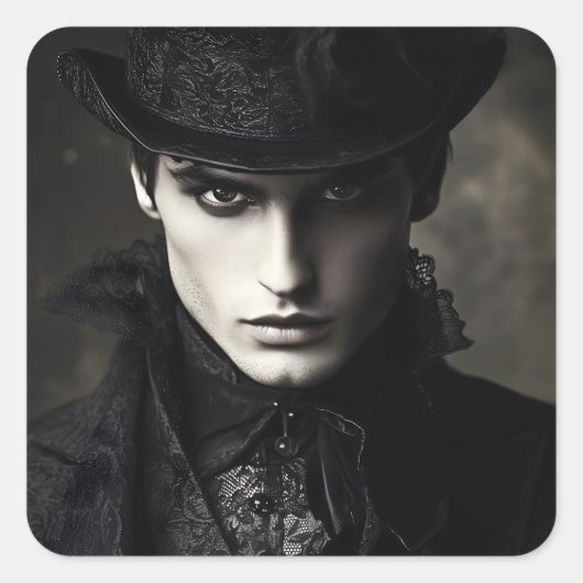 Goth Gentleman Vierkante Sticker (Voorkant)