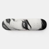 Goth girl bold ink drawing persoonlijk skateboard (Horizontaal)