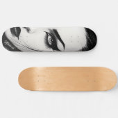 Goth girl bold ink drawing persoonlijk skateboard (Horizontaal)