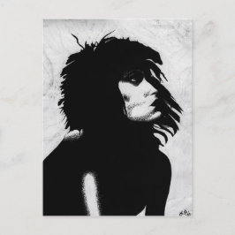 Goth Godin Vrouw Portret Iconische Mode Kunst Briefkaart