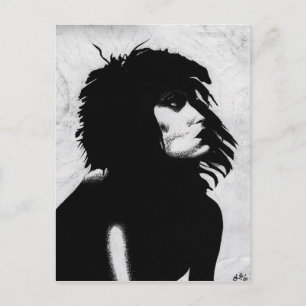 Goth Godin Vrouw Portret Iconische Mode Kunst Briefkaart