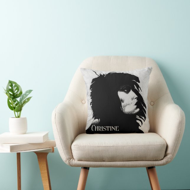 Goth Godin Vrouw Portret Iconische Mode Kunst Kussen (Stoel)