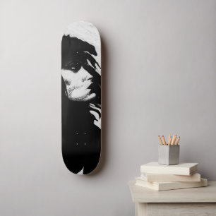 Goth Godin Vrouw Portret Iconische Mode Kunst Persoonlijk Skateboard