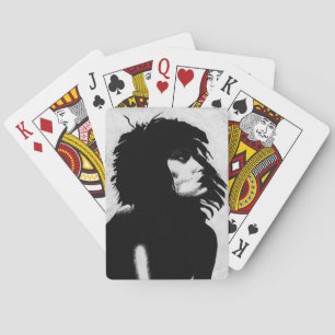 Goth Godin Vrouw Portret Iconische Mode Kunst Pokerkaarten