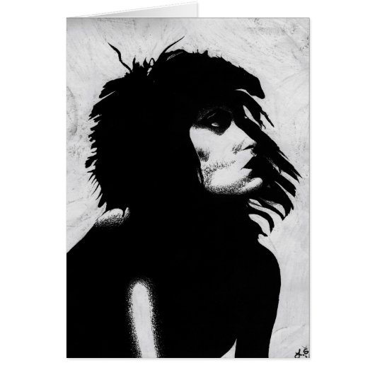 Goth Godin Vrouw Portret Mode Kunstkaart (Voorkant)