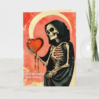 Goth Griezige Valentijn Grim Reaper met Hart Kaart