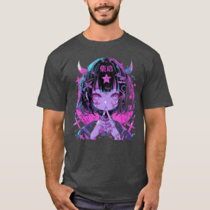 Goth Grunge Demon Anime Meisje Waifu Horror Alt Es T-shirt