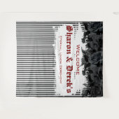 Goth Grunge Zwarte Strepen Zwarte Rozen Bruiloft Wandkleed (Voorkant (horizontaal))